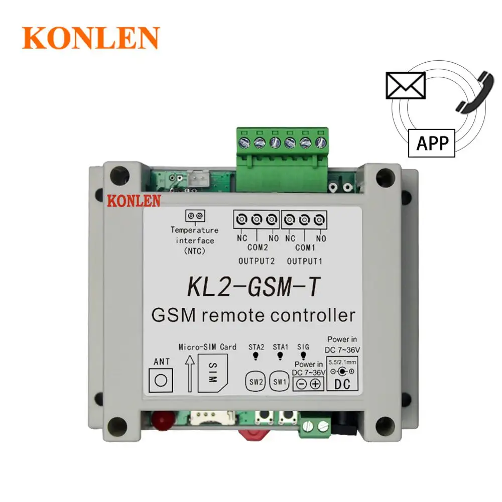 KONLEN KL-DL2 — 4G реле 2 канала 30A